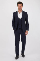 Navy blue Suit 3Pcs V2 SUITS 3 Piece Suits Vercini